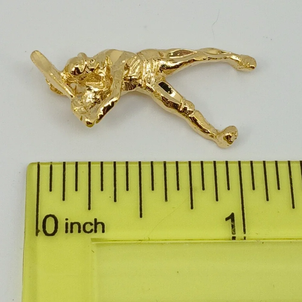 Karatbond Vintage Y2K Baseball Player Batter Charm Gold Made  USA New-Old-Stock